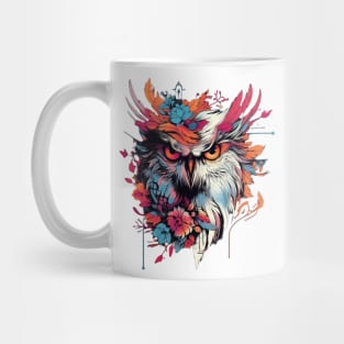 Abstract colorful eagle with feathers and flowers Mug